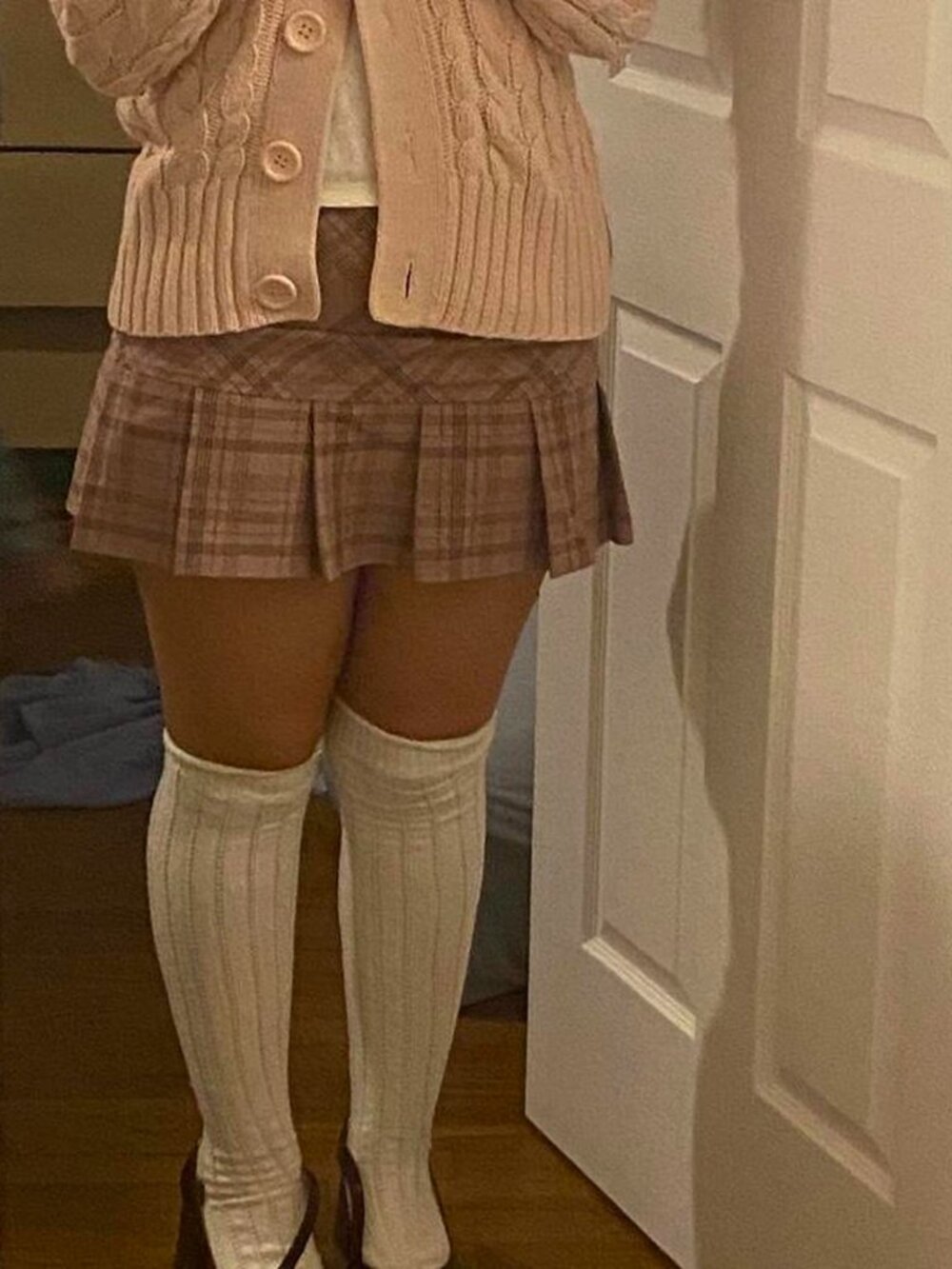 Vintage y2k Brown Pink Mini plaid skirt